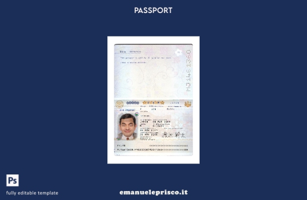 modello presente di passaporto giapponese in stile verificato